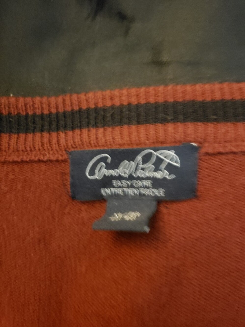 Men's Rust Geometric Panel Button-Front Cardigan - Picture 2 of 2
